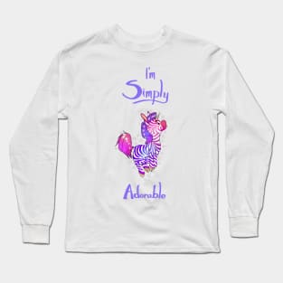 Pink zebracorn I’m simply adorable Long Sleeve T-Shirt